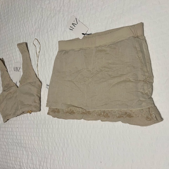 NWT Zara BLOG FAV shell mini skirt + top SET
cream/beige 100 cotton size S - Picture 17 of 17